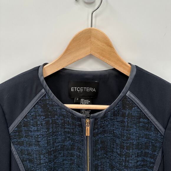 ETCETERA Navy Full Zip Blazer with Gold Hardware // 2 - Picture 6 of 8